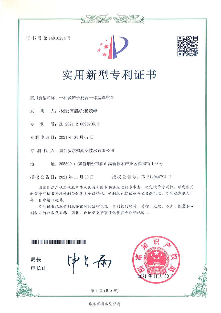 一種多轉子復合一體型真空泵